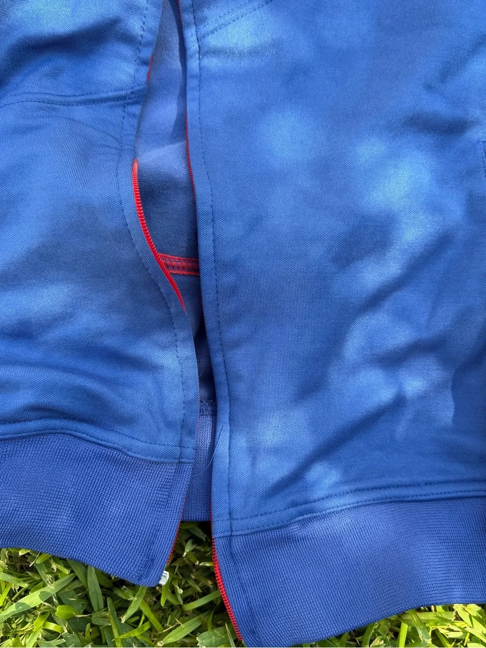 Y2K Billabong Blue and Red Lightweight Zip-Up Jacket